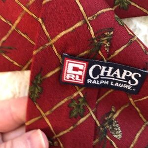 Ralph Lauren Burgundy and Gold pine tree/pinecone silk Men's Tie